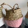 Wicker basket planter for 7-9cm pots | Available in choice of colours - Pink