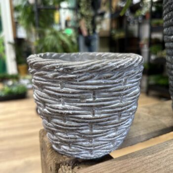 Grey Woven Effect Ceramic Planter for 10cm pots Plant Accessories 10cm planter 2