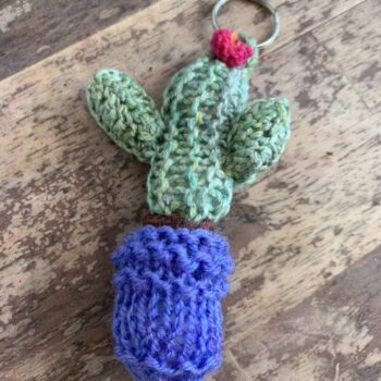 Knitted Cactus Keyring Gift Ideas knitted plant