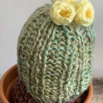Knitted Cactus – ‘Yellow and Chunky’ Gift Ideas knitted plant