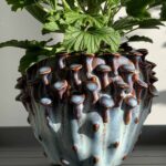 Blue 'toadstool' Planter for up to 11cm pots
