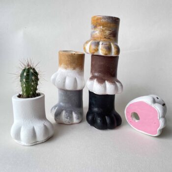 Prickly Plant Paws – Little handmade planters with a free cactus Handmade by Pam cat