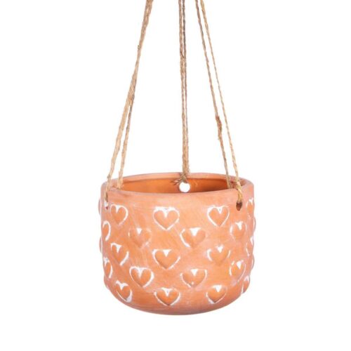 Hanging Terracotta Planter With Heart_A
