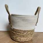 Scandinavia Basket Planter White 19cm