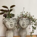 Kiss Me! Handmade Head Concrete Planter For 6cm Pots