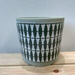 Green Diamond Pattern Planter for 12cm pots