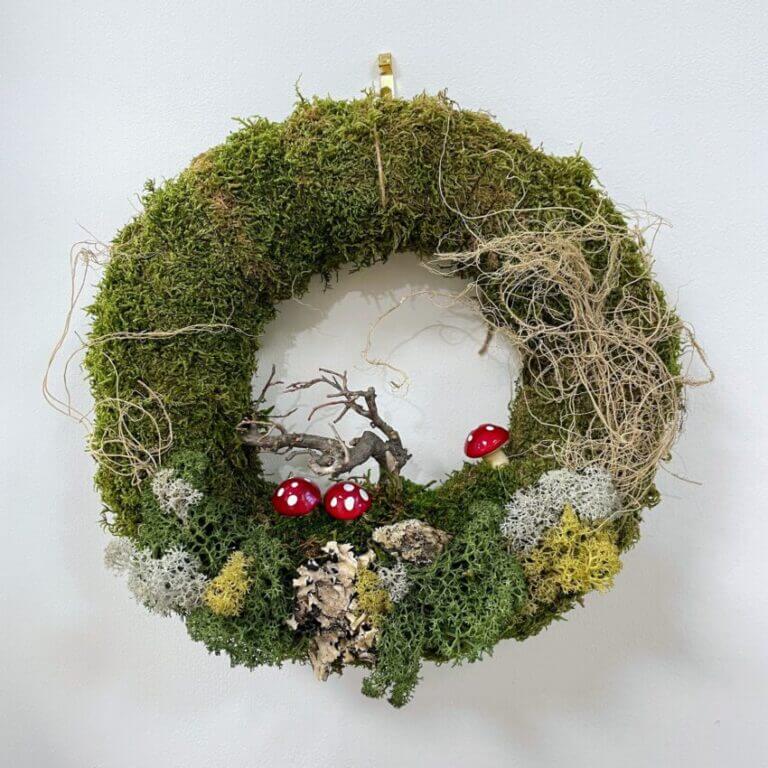 Handmade Preserved Moss Wreath Fly Agaric Mushroom Fairy Tale (for Jessica)