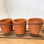 Rustic Triple Terracotta Planters Metal Frame 3 x 7.5cm pots