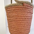 rustic seafoam medium hanging macrame basket for 15cm pot