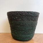 Rustic Seaweed Natural Emerald Green Basket for 17cm pots