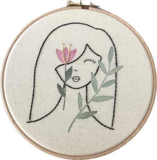 handmade embroidery by livia boots with flowers