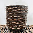 brown chain dots ceramic planter for 7cm pots