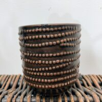 brown chain dots ceramic planter for 7cm pots