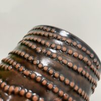 brown chain dots ceramic planter for 7cm pots