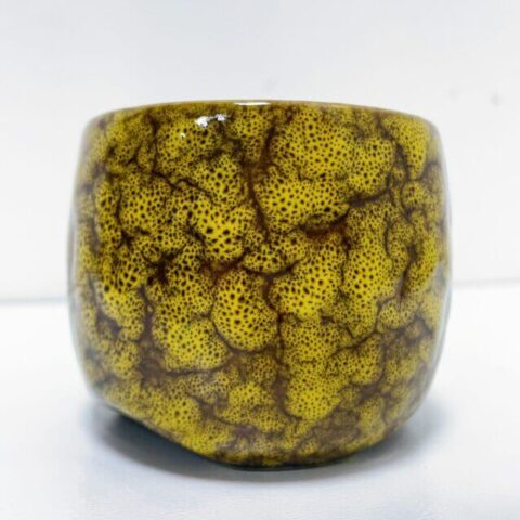 yellow ceramic planter for 6cm pots