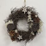 Handmade Moss Rustic Door & Wall Wreath MOSS, STARS & LOTUS