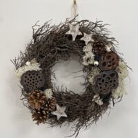 handmade moss rustic door & wall wreath moss & fern