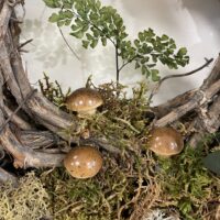 handmade moss rustic door & wall wreath moss & fern