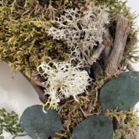 handmade moss rustic door & wall wreath moss & fern