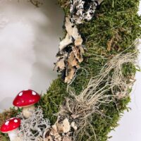 handmade moss rustic door & wall wreath moss & fern