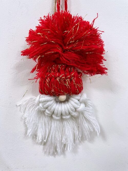 christmas gnome by handmade macrame red