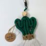 handmade macrame by oliwia zip bag keychain cactus keyring