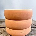 ribbed rustic concrete planter for 13cm pot peach