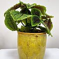 green iron stone pink glazed pot