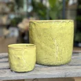 yellow glazed pot