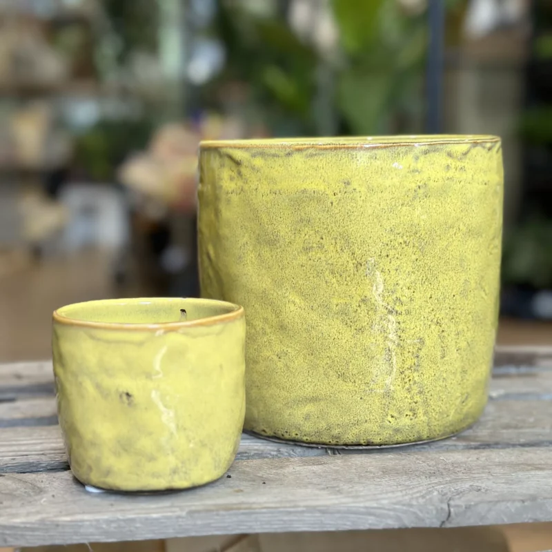 yellow glazed pot yellow glazed pot