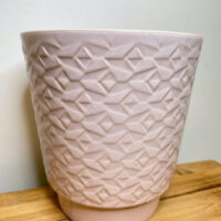 light pink rose geometric ceramic planter