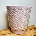 light pink rose geometric ceramic planter