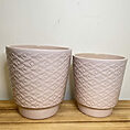 light pink rose geometric ceramic planter