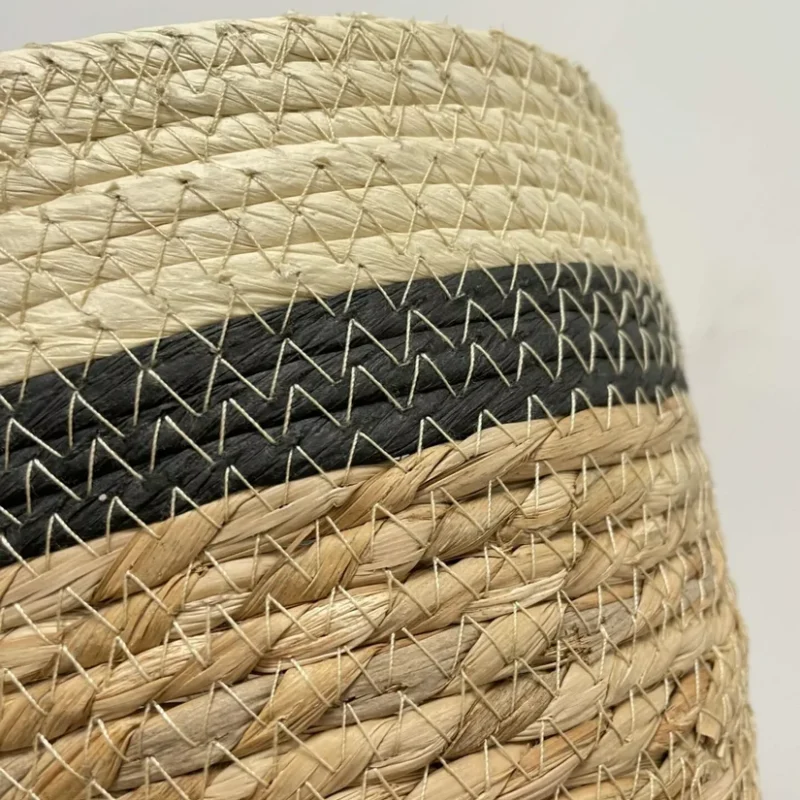 rustic seaweed natural black stripe basket large for 20cm pots rustic seaweed natural black stripe basket large for 20cm pots