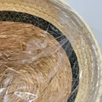rustic seaweed natural black stripe basket large for 20cm pots