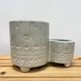 modern concrete planter with dots for 8cm pots (copy)