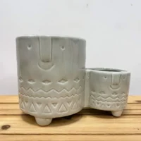 modern concrete planter with dots for 8cm pots (copy)