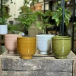 Classic Minimalistic Glazed Ceramic Planter for 12cm pot