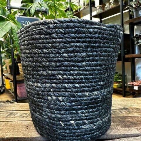 rustic natural seaweed basket bottle green large