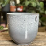 Seafoam Glazed Grey Ceramic Planter