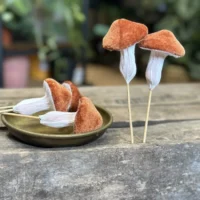 brown toadstool mushrooms 5pcs craft and art
