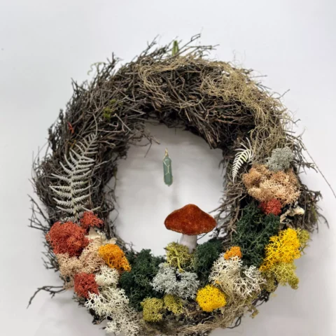 handmade rustic wreath mystic crystal forest