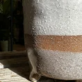 glazed brown grey planter on legs