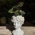 glazed brown grey planter on legs