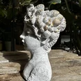 glazed brown grey planter on legs