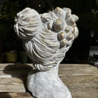 glazed brown grey planter on legs
