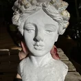 glazed brown grey planter on legs