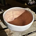 concrete bowl planter on legs