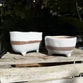 concrete bowl planter on legs