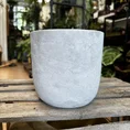 retro glazed blue pot with ears 11cm
